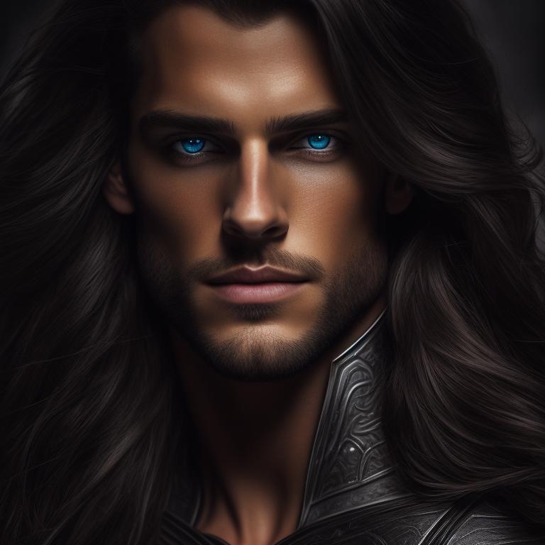 Desna Handsome Man With Refined Features Long Hair And Glowing Eyes 8189