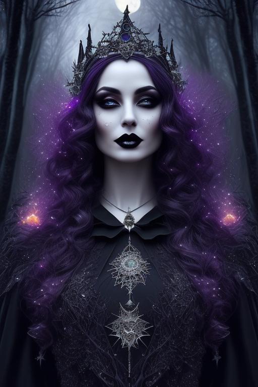 Remote-crane993: Beautiful Gothic Witch, Wear Crystal Crown, Beautiful 