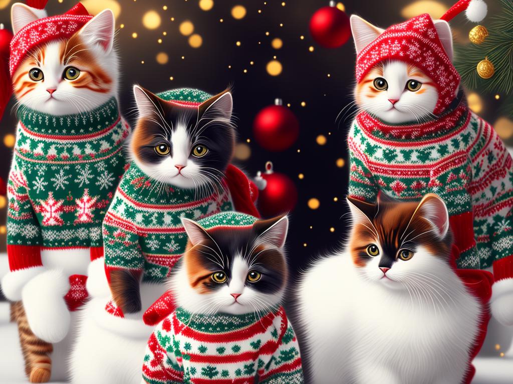 Funny cat outlet christmas sweaters