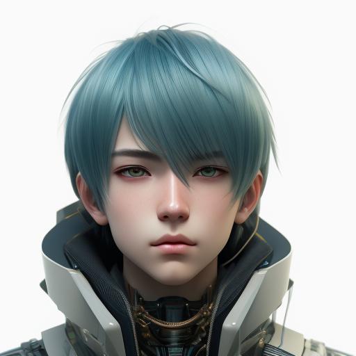 ArtStation - green eyes anime boy