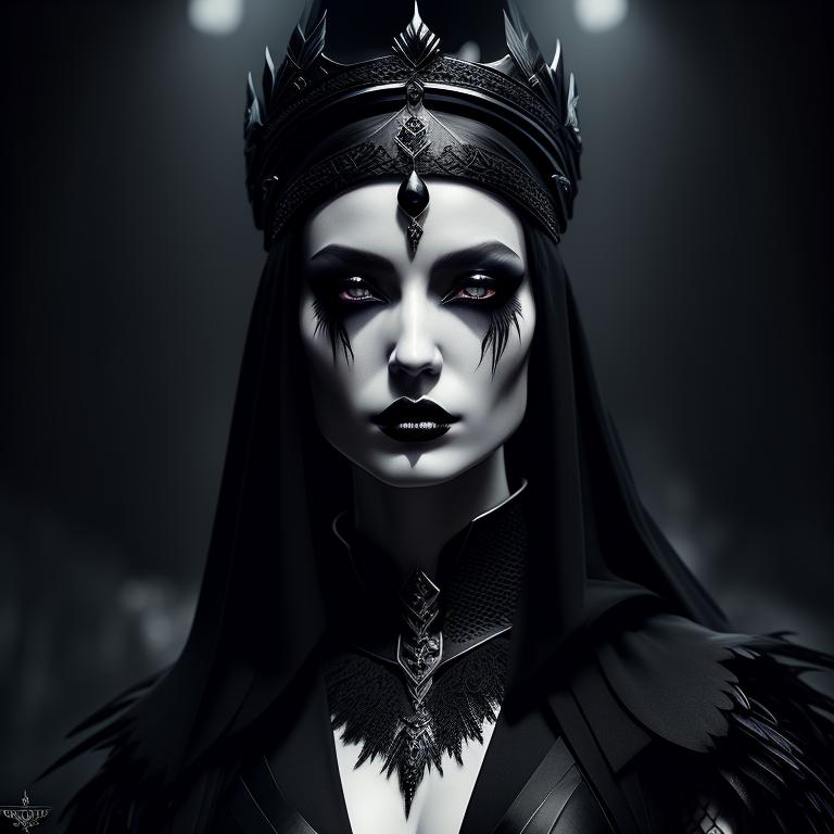 happy-pony407: Placid skin, black eyes, black gowns, royal head crown ...