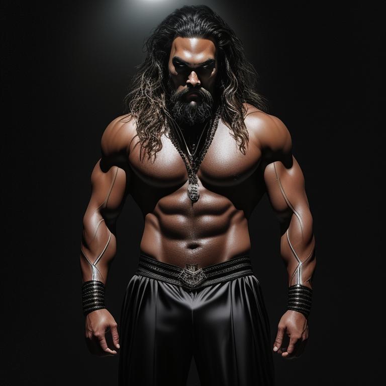 jason momoa as a big burly padded hairy strongman