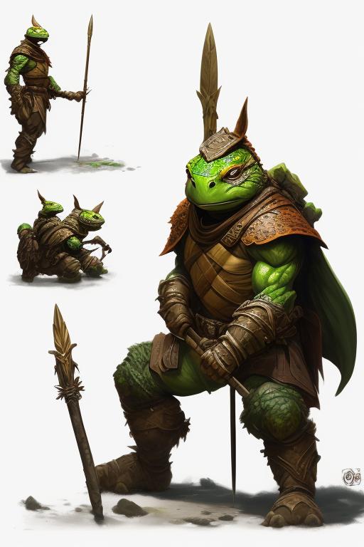 happy-pony407: d&d monk tortle, TMNT, green skin