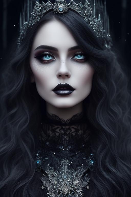 dreary-wren426: beautiful gothic witch, wear crystal crown, beautiful ...