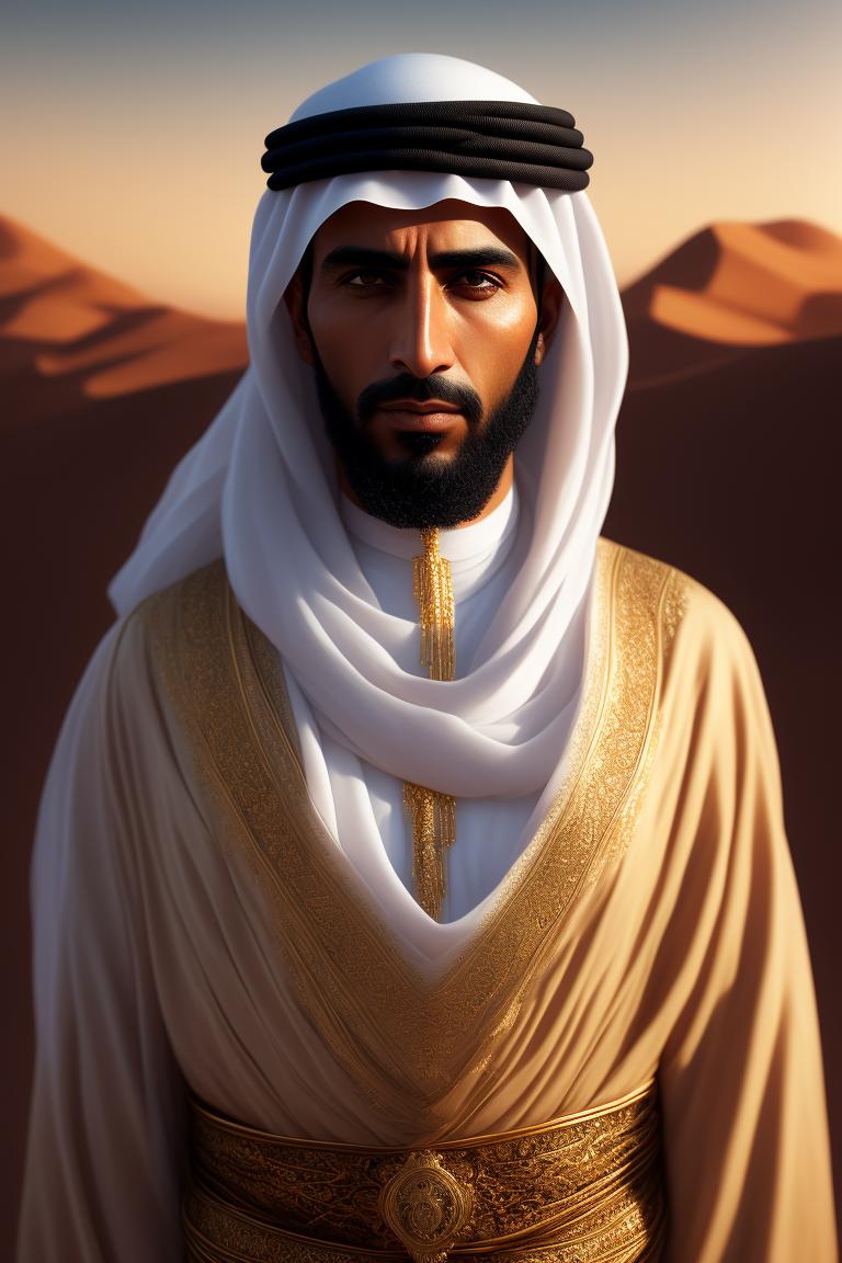 moral-turtle525: a richly dressed Arab man, looking at the camera ...
