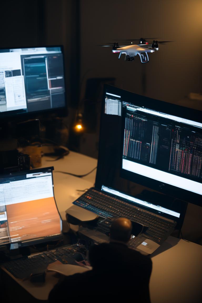 soggy-hare766: editor in front of the computer editing and the drone ...