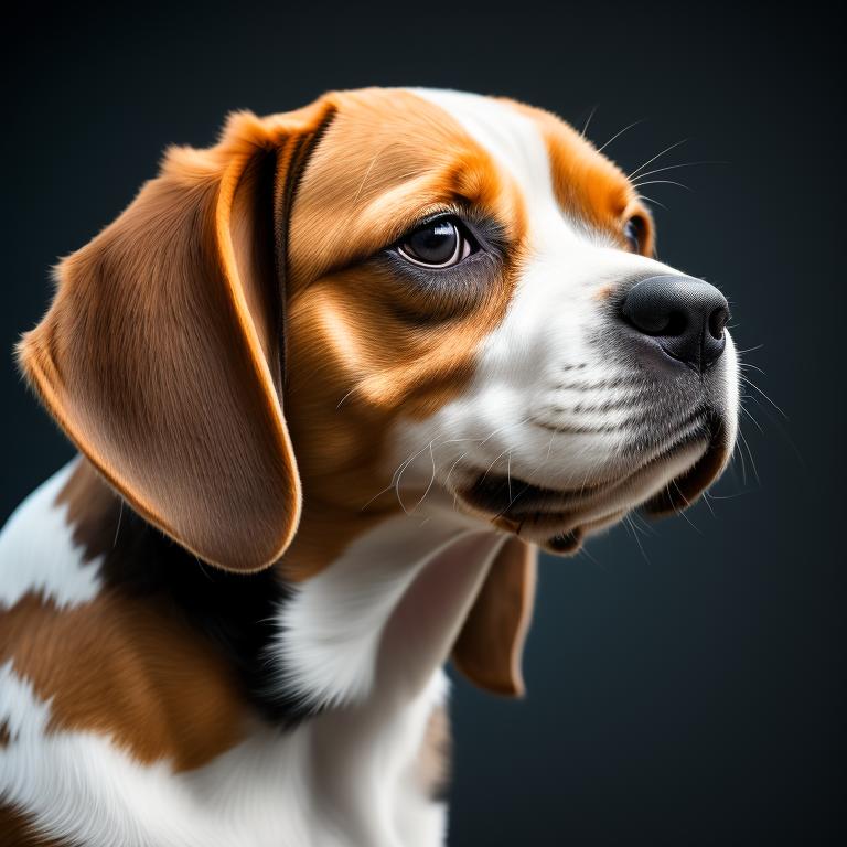 next-quelea264: A detailed close up of a happy beagle puppy