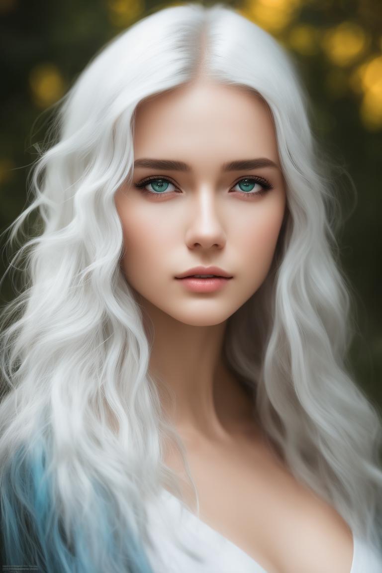 Myndcruzer: female sorcerer, attractive, long, wavy, white hair, silver ...